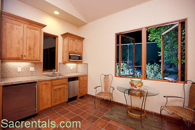 Kitchen Television  Counter on Guest Villa Stainless Prep Kitchen   Under Counterrefrigerator